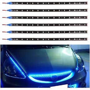 6PCS LED Strip Underbody Light, 12V 1Ft Flexible Auto Light Strip, Waterproof Car Underglow Strip, High Brightness Car Interior & Exterior Decoration Light for Car Motorcycle Truck Boat (Red)