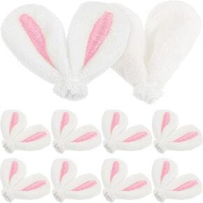 20pcs Bunny Ear Charm for Jewelry Easter Felt Rabbit Ears Mini Bunny Ear Ornament DIY Animal Ear Hair Clips Hair Accessories for Craft Hair Clips Headband Stuffed Animal Doll Decoration Pink 1.9x0.4In