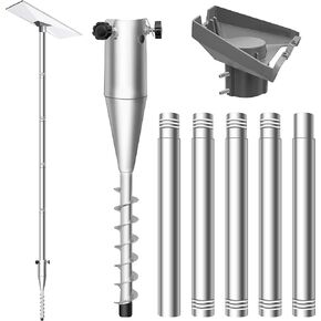10FT Starlink Gen 3 Ground Pole Mount Kit，Durable 1.5'' Diameter Pole,Starlink Mounting Kit with Starlink Gen 3 Pipe Adapter and No Dig Ground Anchor