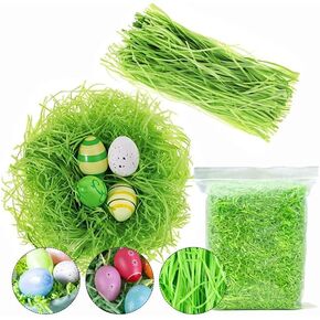 1/2 pound Easter oversize packaging Green grass recyclable paper crumpled paper shredded paper filled Easter basket stuffing Creative egg decoration stuffing Party decoration gift package