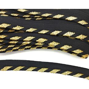 أنابيب حلزونية معدنية ذهبية/سوداء بحافة سلكية، زخرفة، سلك شفة لوسائد الملابس والمصابيح والستائر 5 ياردات in Kuwait