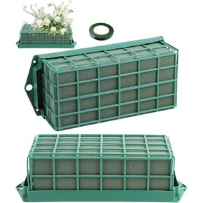 LOKIPA 2PCS Floral Foam Cage, Flower Holder with Floral Foam for Fresh Flower Arrangement and Wedding Holiday and Garden Decorations (with 1 Roll Floral Tape) in Kuwait