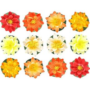 Artificial Realistic Floating Lotus Flowers for Pond Pool, Beautiful Lifelike Water Lilies for Fountain Garden Decoration