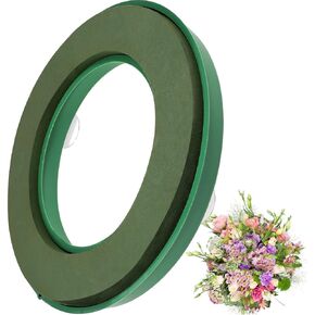 DOITOOL Flower Foam Ring with Suction Cup Car Flower Mud Green Wet Foam Blocks Round Floral Foam Blocks Artificial Floral Arrangements Mud for Florist Wedding Car Holiday Decoration 140g