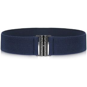 Jeffdad Wide Stretchy Belts for Women, Vintage Elastic Waist Belts Adjustable Cinch Belt Muticolored Ladies Dress Buckle Belt