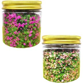 2 Pack Model Flower, Pink and Light red Colorful Tree Powder Model Tree Grass, Art Landscape, DIY Artificial Sand Table Micro Landscape Building