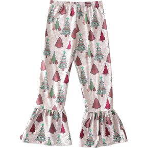 Christmas Tree Toddler Girls Ruffle Leggings Flare Pants Bell Bottoms