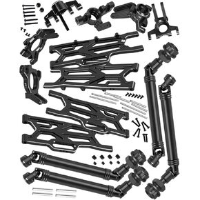 RC Upgrades Part for 1/10 Kraton 4x4 4S V2 BLX,Outcast 4X4 4S V2 BLX,Steel #45 Driveshafts,Alloy Front Rear Suspension Arms,Steering Blocks,Caster Blocks,Stub Axle Carriers w/Hex,Navy Blue