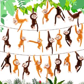 20 Pack 18 Inch Hanging Monkey Stuffed Animal Toys Bulk Lifelike Cute Plush Hanging Monkey for Animal Party Christmas Easter Birthday Favors Gift
