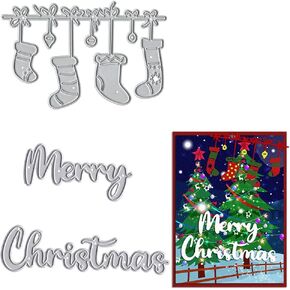 Merry Christmas Words Die Cuts for Card Making, Christmas Letters Cutting Dies Sets Xmas Lace Greeting Words Dies Stencils Embossing Template for Scrapbooking DIY Cards Album Crafts Supplies in Saudi Arabia