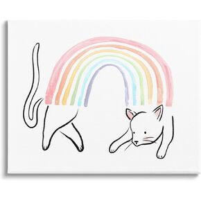 Stupell Industries Cat Rainbow Fun Pet Animal Canvas Wall Art, Design by Lil' Rue