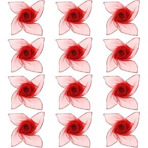 Boao 12 Pcs Chiffon Scarf 50s Neck Head Scarf Sheer Square Scarf Retro Polyester Scarves for Women Girls