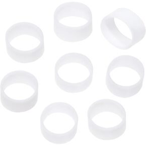 ONLYKXY 200 Pieces White Mini Silicone Cable Ties 0.3 inch mm Diameter Flat Rubber Bands Elastic Bands Supplies Reusable Rubber Rings Thick Rubber Bands for School Home or Office Elasticity Coil Ring