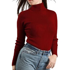 JON & ANNA Women's Turtleneck Sweater Long Sleeve Ribbed Fitted Turtle Neck Casual Fall Fashion Basic Layering Knit Top