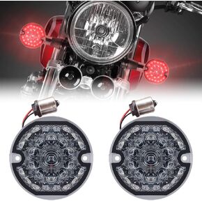 1157 3-1/4" LED Double Red Turn Signal Flat Smoke Lens Compatible for Harley Motorcycle Road Glide Road King Softail Ultra Classic Ultra Limited Electra Glide