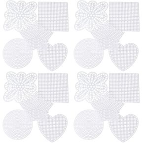 50 Pcs 7 Count Plastic Canvas Sheets, Mesh Plastic Canvas Sheets, Plastic Mesh Sheet Plastic Grid Sheet 5 Styles for Cross Stitch and Embroidery Projects for Acrylic Yarn Crafting, Knit & Crochet
