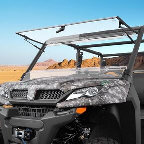 KEMIMOTO 2-IN-1 Flip Front Windshield Compatible with CFMOTO UFORCE 1000/1000XL, Scratch Resistant Fold Front Windshield Compatible with UFORCE 1000 2021-2024 / UForce 1000 XL 2022-2023