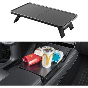 Table Tray for 2024 Tesla Model Y and Model 3 Center Console Foldable Food Eating Table Laptop Desk for 2021-2024 Tesla Model Y and 2020-2024 Model 3 Interior Accessories (with Storage Bag)