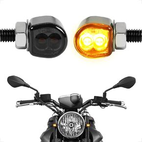evermotor 12V Motorcycle Turn Signal- Mini Led Blinkers, Waterproof Front Rear Lights Compatible with Harley, Sportster, Honda, Yamaha, Suzuki, Kawasaki- Zinc Alloy