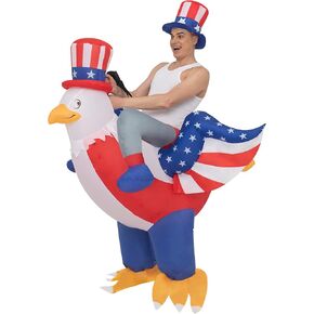 Independence Day Inflatable Costume USA Eagle 4th of July Party Inflatable Decor for Adult/Parade/Halloween