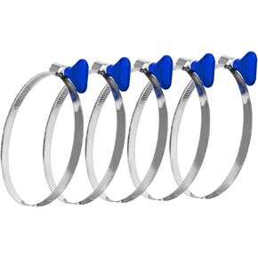 POWERTEC 70247-P2 1-1/2 Inch Stainless Steel Thumb Screw Clamps, Adjustable Key Hose Clamps for Pool Hose for Above Ground Pools and PVC Tubing, Pipe Clamp, Worm Gear Clamp, 10 pack