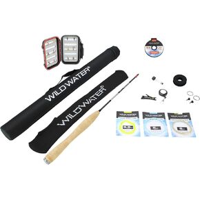 Wild Water Tenkara Starter Package, Excellent Fly Fishing Equipment for Beginners, Includes Flies, Three Lines, Hard Tube Case & Rod Sock