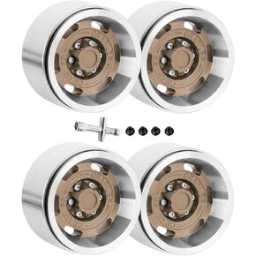 1.9" Beadlock RC Wheels Rims for 1/10 Axia1 SCX10 90046 AXI03007 TRX4 VS4-10 Redcat Gen8 MST CFX,Alloy Aluminium RC Wheels 1.9 Beadlock Rims,4PCS,Black