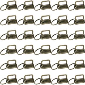 Key fob Hardware,30 PCS 1 Inch Key fob Keychain with Keychain Rings for Bag Webbing Wristlets Lanyards and Key Chain Making Hardware Supplies(Gold)
