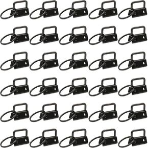 Key fob Hardware,30 PCS 1 Inch Key fob Keychain with Keychain Rings for Bag Webbing Wristlets Lanyards and Key Chain Making Hardware Supplies(Gold)