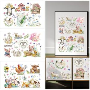 Chicken Rub on Transfers for Crafts - 6 Sheets Farm Rub on Transfer Stickers for Furniture Sunflower Rub on Transfers for Wood Glass Scrapbook DIY Home Decor 11.8x7.9 Inch