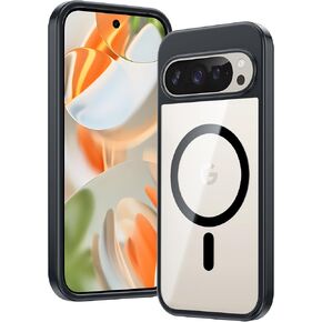 FNTCASE for Google Pixel-9-Pro XL Case: Clear Case Military Grade Drop Protection Anti Yellowing Cell Phone Cover - Rugged Shockproof Protective Bumper Transparent Cases(Clear)