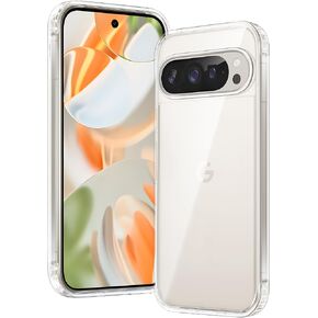 FNTCASE for Google Pixel-9-Pro XL Case: Clear Case Military Grade Drop Protection Anti Yellowing Cell Phone Cover - Rugged Shockproof Protective Bumper Transparent Cases(Clear)