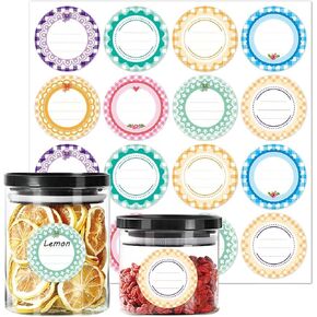2" Canning Labels for Jars, 500 PCS Kraft Gift Labels, Mason Jar Stickers,Jam Homemade Canning Jar Labels Stickers,Dissolvable Food Labels Stickers with 4 Pattern Designs