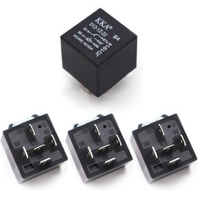 4 PCS Car Relays, 40A 12V Waterproof Car Starter Relay Switch, 5 Pin Multipurpose Automotive Relay, Universal for Most Cars' Replacement Accessories (Black)
