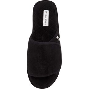 Lucky Brand Mens Terry Open Toe Slippers with Memory Foam