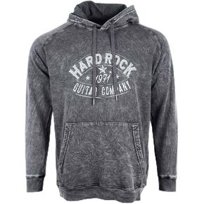 Hard Rock Guitar Company Unisex Pullover Hoodie, Skull Design, Vintage Black