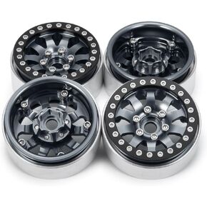 RC Rims 4pcs 1.9 Inch Beadlock RC Wheel Rim Set Wheel Hub for 1/10 Axial Wraith SCX10 CC01 F350 D90 90034 RC Crawler Car
