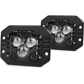 Flush Mount LED Pods, 5 inch 40W Off Road Driving LED Pod Lights Waterproof with Projector White Spot Beam Reverse Lights for Trucks ATV SUV UTV 4x4