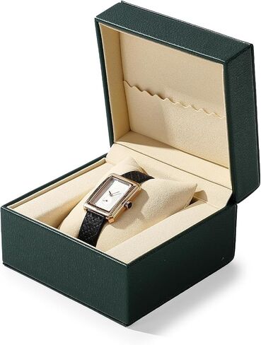 PU Watch Box Single Watch Case Watch Travel Case Microfiber Interior Watch Holder Watch Gift Box Watch Storage Box With Removable Pillow Watch Display Case For Christmas Anniversary (Green) in Kuwait