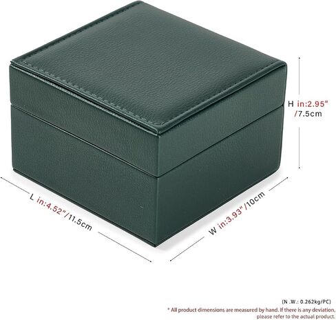 PU Watch Box Single Watch Case Watch Travel Case Microfiber Interior Watch Holder Watch Gift Box Watch Storage Box With Removable Pillow Watch Display Case For Christmas Anniversary (Green) in Kuwait