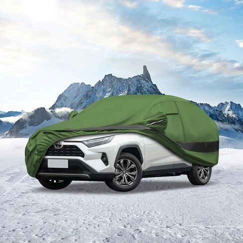 Heavy Duty Outdoor Car Cover Compatible with Jeep Wrangler 4 Door,Waterproof All Weather for Automobiles, Outdoor Full Cover Rain Sun UV Protection with Zipper Cotton in Kuwait