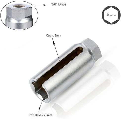8milelake 3/8 بوصة محرك بواسطة 7/8 بوصة (22 مم) مقبس مستشعر الأكسجين الأوفست in Kuwait