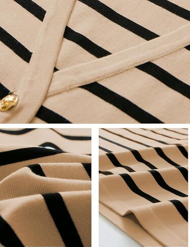Womens Casual Striped Sleeveless Sweater Vest V Neck Knitted Button Tank Top in Saudi Arabia