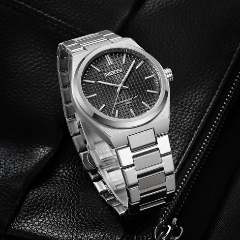 NIBOSI Mens Watches Analog Quartz Watch Stainless Steel Strap Waterproof Men's Wrist Watches Classic Minimalist Dainty Business Dress Designer Watches for Men in Saudi Arabia