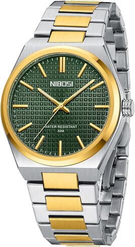 NIBOSI Mens Watches Analog Quartz Watch Stainless Steel Strap Waterproof Men's Wrist Watches Classic Minimalist Dainty Business Dress Designer Watches for Men in Saudi Arabia