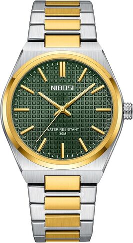 NIBOSI Mens Watches Analog Quartz Watch Stainless Steel Strap Waterproof Men's Wrist Watches Classic Minimalist Dainty Business Dress Designer Watches for Men in Saudi Arabia