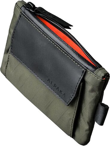ALPAKA Zip Pouch Coin - Compact Everyday and Travel Wallet - Stores Up to 14 Cards, Cash, and Loose Change - Weatherproof Minimalist Wallet - Black X-Pac VX21 Fabric in Kuwait