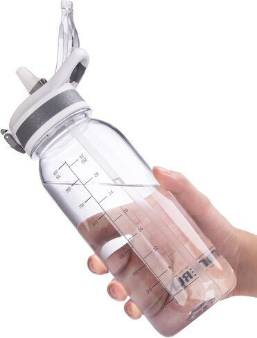 زجاجة مياه VENNERLI خالية من مادة BPA، زجاجات مياه سعة 32 أونصة مع غطاء من القش وأباريق مياه تريتان مقاومة للتسرب، آمنة للغسل في غسالة الأطباق، للشرب من أجل اللياقة المنزلية والتمارين الرياضية في الهواء الطلق in Kuwait
