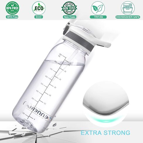 زجاجة مياه VENNERLI خالية من مادة BPA، زجاجات مياه سعة 32 أونصة مع غطاء من القش وأباريق مياه تريتان مقاومة للتسرب، آمنة للغسل في غسالة الأطباق، للشرب من أجل اللياقة المنزلية والتمارين الرياضية في الهواء الطلق in Kuwait