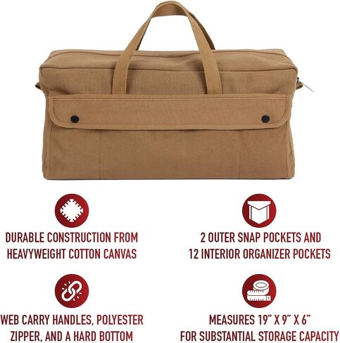 Rothco Canvas Jumbo Mechanic Tool Bag - Heavy-Duty Organization for Gear and Equipment in Saudi Arabia